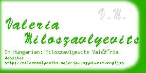 valeria miloszavlyevits business card